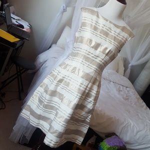Vince Camuto gold cream dress